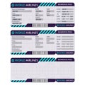 Airline or plane ticket. Boarding pass blank and airplane ticket template. Vector illustration Royalty Free Stock Photo